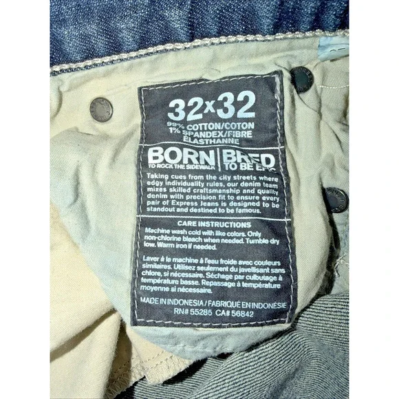 Express Kingston Classic Fit Boot Jeans Men’s 32x32 Blue Stretch Denim - Picture 3 of 9